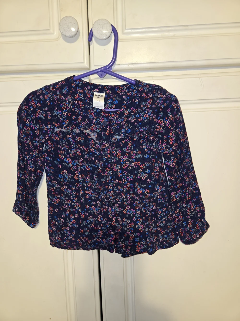 OshKosh B'gosh Navy Multicolor Floral Button Cardigan